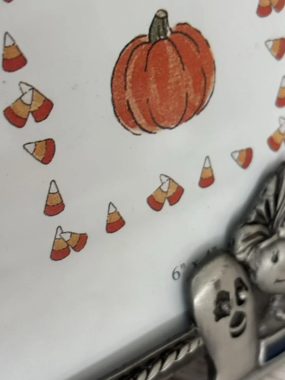 Retro Cute Halloween Fall Cat Bat Trick Or Treat Metal Picture Frame